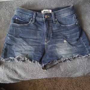 Pink Victoria Secret Frayed Dark Denim Shorts
